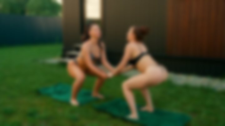 DEEP SENSUAL STRETCH 🔥 WITH KRIS & ANNA QUEENS 💦 IN NATURE 💋 — Massage Queens