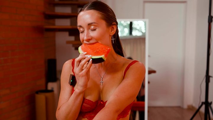 FREE VIDEO 🔥 ASMR SWEET WATERMELON TASTING BY KRIS 🫦 SOFT WHISPERS 💦 — Massage Queens