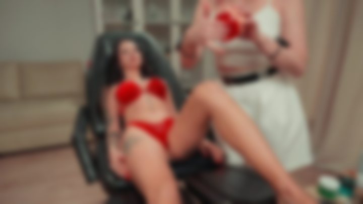 ASMR LUXURIOUS RED SLIME SCRUB & SCARLET LINGERIE — OKSANA ✨🔥 — ASMR Foot Massage